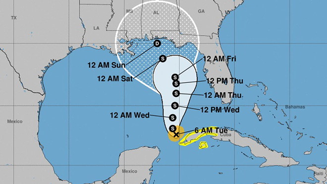 Tropical Storm Eta's track as of 6 a.m. on Nov. 10, 2020. - NHC