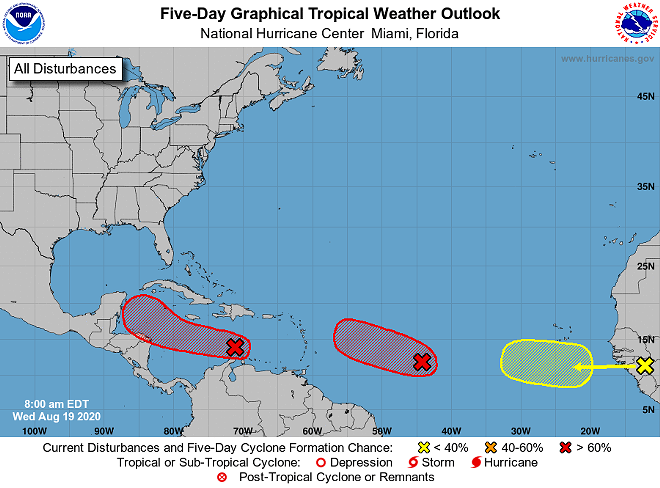 Three tropical systems developing in Atlantic, one has Florida in its path