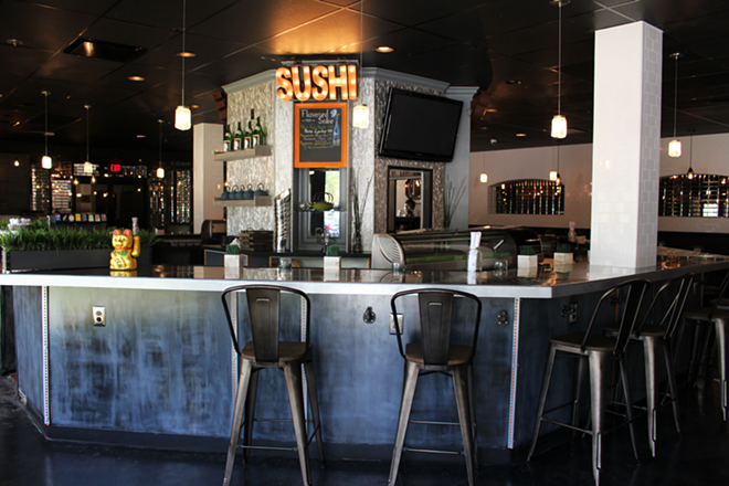 Walk into S Bar and you're greeted by the - new restaurant's gleaming sushi bar. - Meaghan Habuda