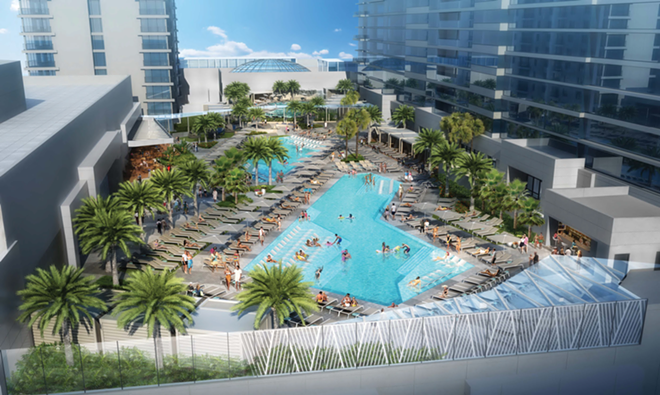 Seminole Hard Rock Tampa expects the pool and deck area to become a hotspot once it's expanded. - Courtesy of Seminole Hard Rock Hotel & Casino