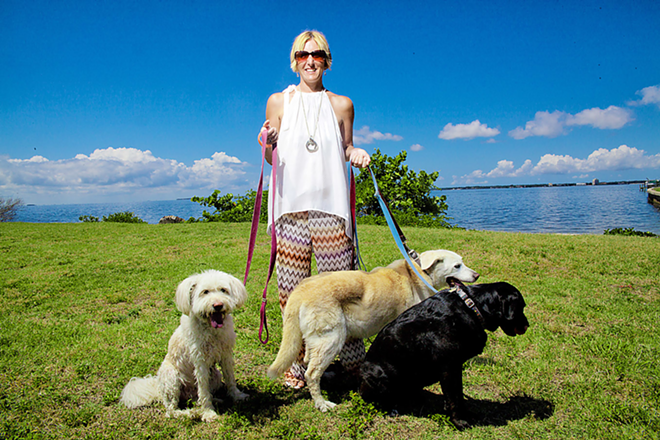HOT DOG! Don Me Now client Carolyn Bigley looks great at Davis Islands Dog Park. - Shanna Gillette
