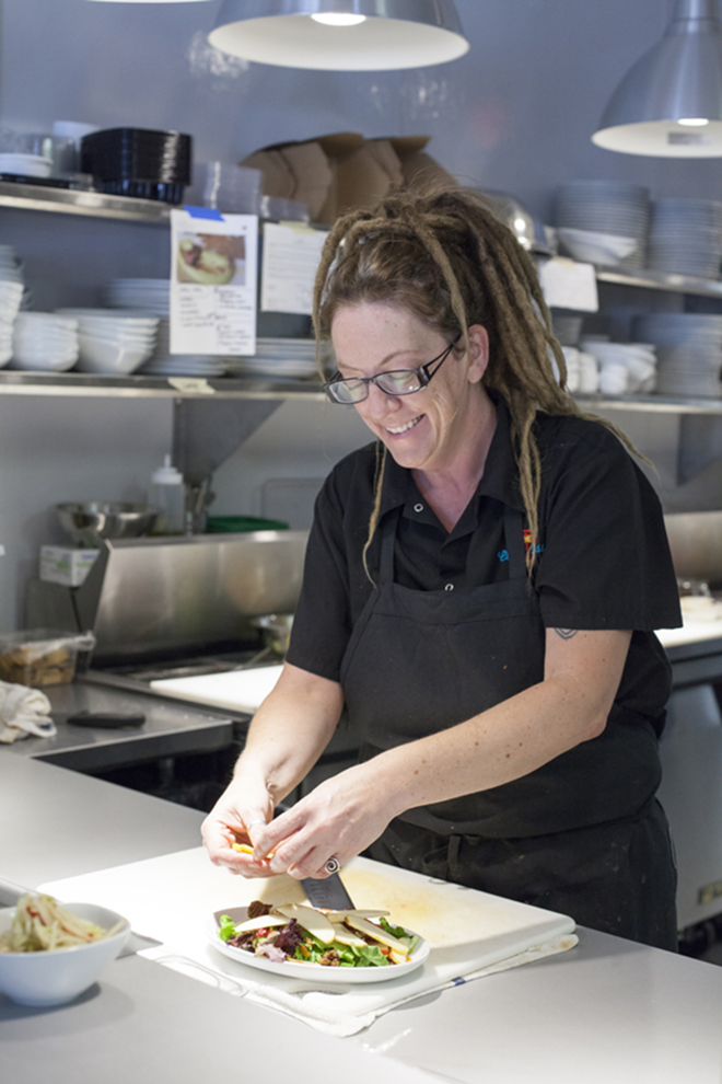 Executive chef Patrice Murphy in the kitchen. - Nicole Abbett