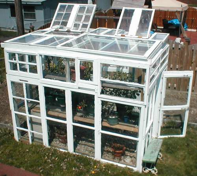 DIY Green: Build a backyard greenhouse from old windows and found items - cheft via instructables