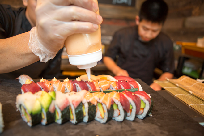 With sushi chef Chalermvut Apanukul at the helm, the restaurant's sushi preparation gets its close-up. - Chip Weiner