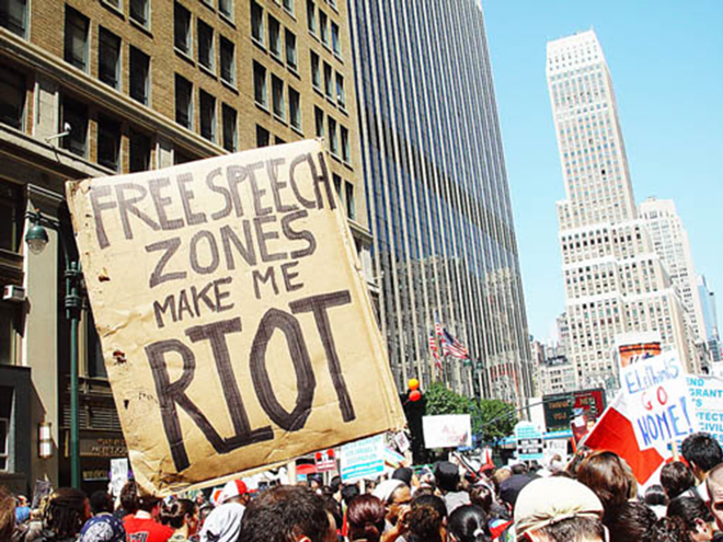 ON THE MARCH: Protesters at the 2004 Republican Convention in New York City. - Jonathan McIntosh