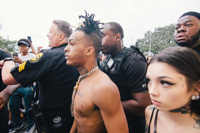 BAD BOY, GONE. FOR GOOD?: XXXTentacion outside Orpheum in Ybor City in September of 2017. - Anthony Martino