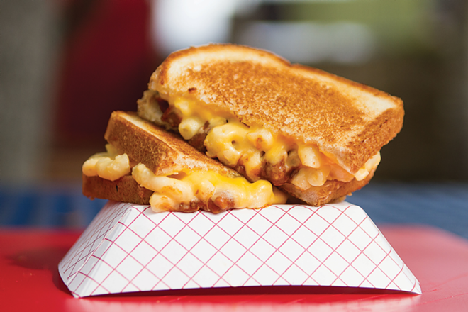 There's also a grilled cheese made with chili bacon mac. - Florida State Fair Authority
