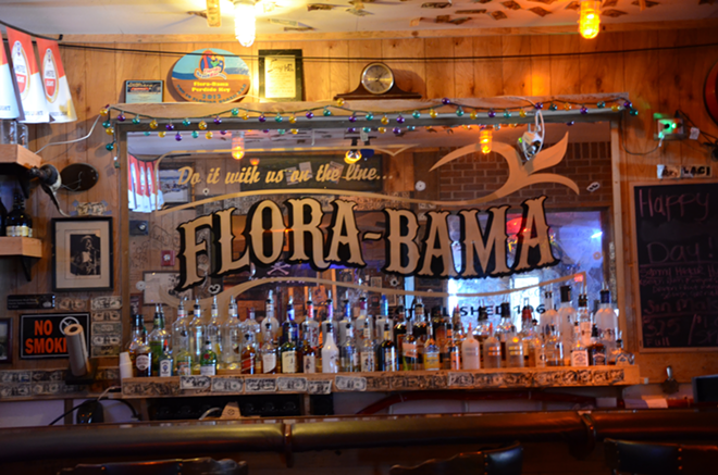 The indoor bars at the Flora-Bama let you experience a beach bar without the sunburn. - Cathy Salustri