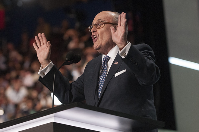 We had a few photos of Giuliani to choose from, but this one best sums it all up. - Joeff Davis