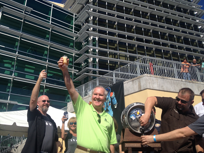 MAYOR APPROVED: Tampa Mayor Bob Buckhorn (center) kicked off Tampa Bay Beer Week. - Tom Scherberger