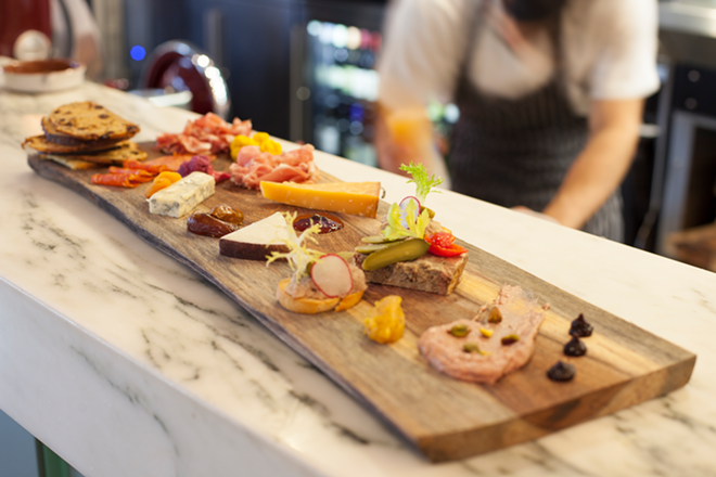 This shared board, called The Farm, offers a selection of cheese, cured meats, duck rillette, country pâté and olives. - Nicole Abbett