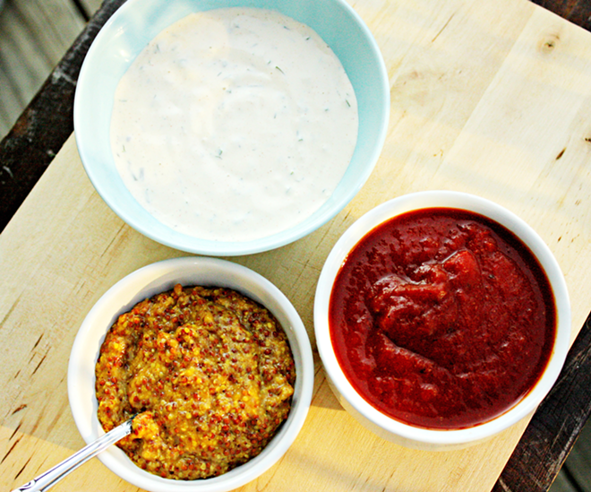 USE A CONDIMENT: Whip up your own ketchup and mustard to gussy up those summer spreads. - Katie Machol
