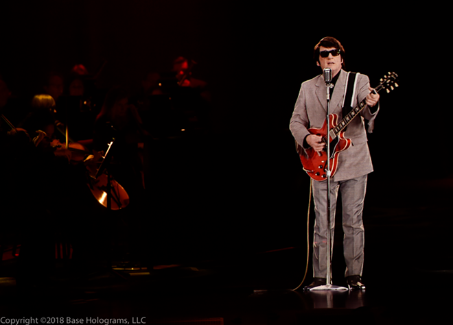 A promo photo of the Roy Orbison hologram. It looked exactly the same at Ruth Eckerd Hall in Clearwater, Florida on November 19, 2018. - BASE Holograms, LLC