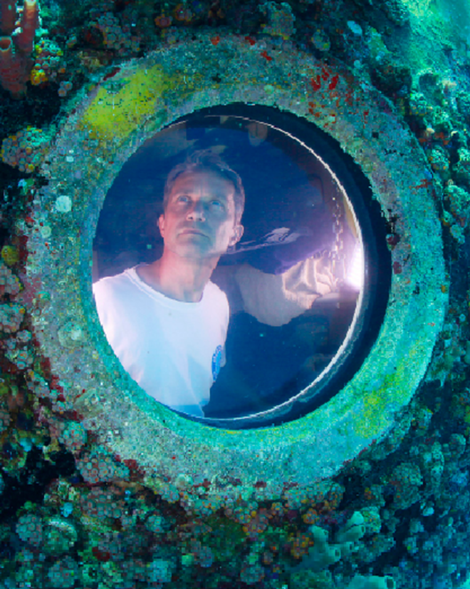 OCEAN VIEW: Fabien Cousteau inside the Aquarium sealab. - KIP EVANS