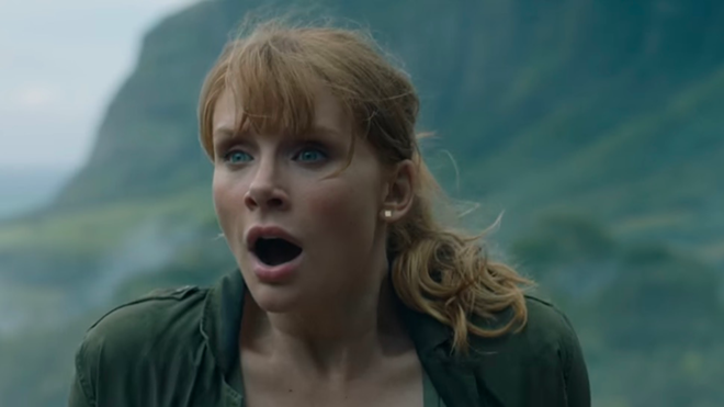 Bryce Dallas Howard in Jurassic World: Fallen Kingdom. We're not saying we're old, but when we watched the first Jurassic Park in theaters, she was 12. - Universal/Amblin Entertainment