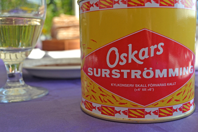 Surströmming, or sour herring, ferments all year and is opened as part of a midsummer celebration. - ANGELINA BRUNO