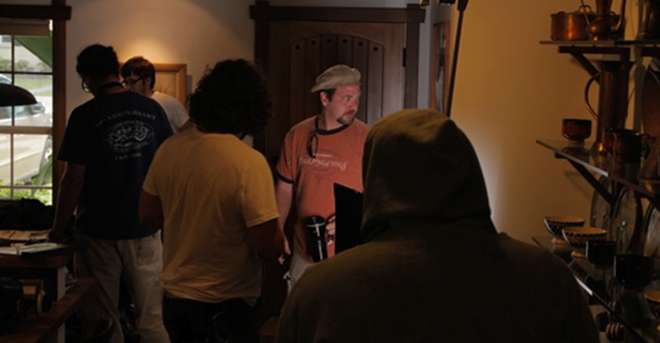 Shawn Paonessa on set during production of The Bedford Devil. - Kitefliers Studios