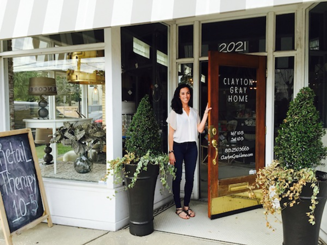 Candice Pulli at Clayton Gray Home, one of the shops that are helping to make Kennedy less of a racetrack and more of a boulevard. - Linda Saul-Sena