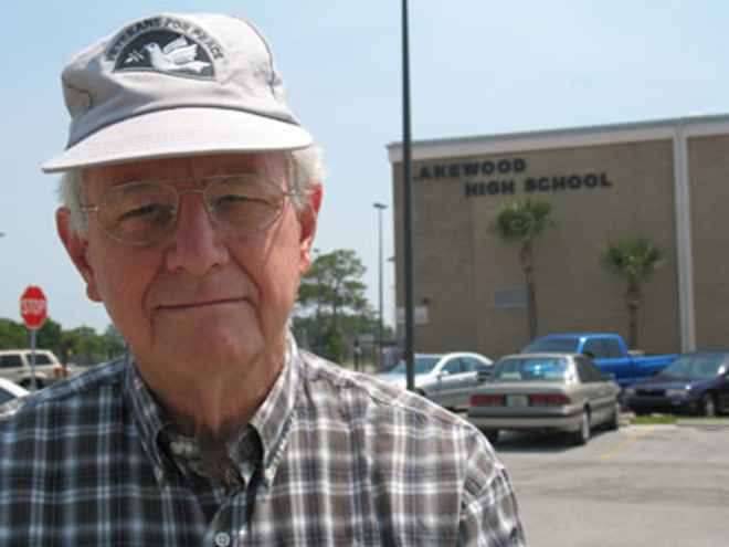 STILL BANNED: "I don't want to have to come here," says Dwight Lawton. "I think it's the school's job to make available to students an alternate viewpoint." - Alex Pickett
