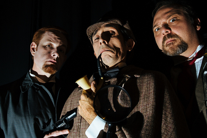 HOLMES BOYS: Performances by David Jenkins, Giles Davies and Shawn Paonessa highlight a dogged Hound of the Baskervilles. - Crawford Long/Jobsite Theater