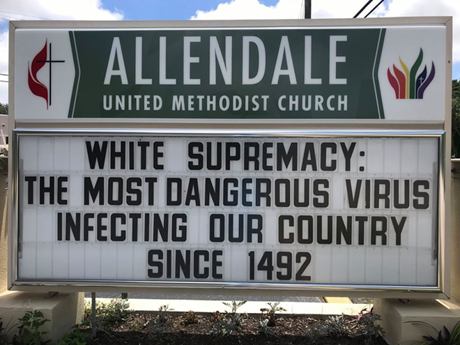 'George Floyd was lynched today': St. Pete church calls out white supremacy with incredibly accurate sign