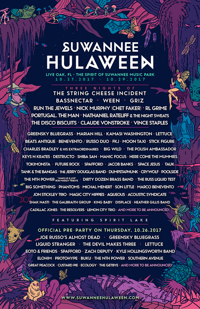 Hulaween’s fifth anniversary lineup includes Bassnectar, Kamasi Washington, Run the Jewels, Disco Biscuits, GRiZ, FKJ, Nathaniel Rateliff and more