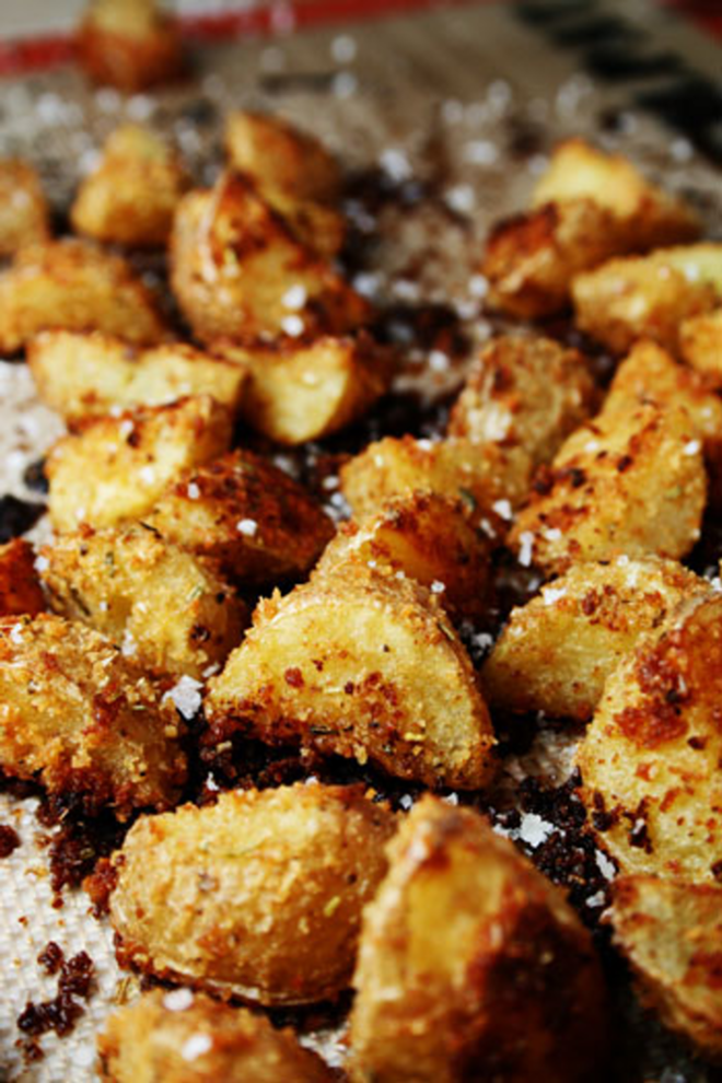 Roasted Potatoes with Breadcrumbs and Parmigiano-Reggiano - Leslie Green