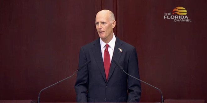 Scott gave his eighth and final State of the State Address Tuesday. Yes, his first one was only seven years ago. - Screenshot, The Florida Channel
