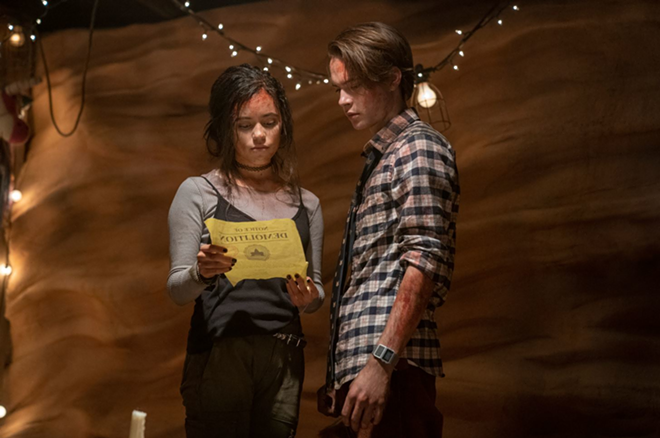 Phoebe (Jenny Ortega), left, and Cole (Judah Lewis) discover that their killer babysitter has unfinished business in McG's uneven but entertaining sequel. - Netflix