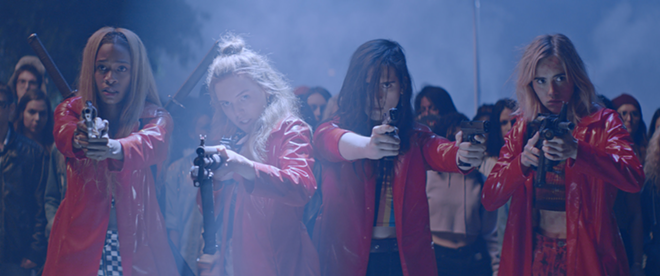 Abra, Odessa Young, Hari Nef and Suki Waterhouse appear in "Assassination Nation" by Sam Levinson, an official selection of the Midnight program at the 2018 Sundance Film festival. - Courtesy of Sundance Institute.