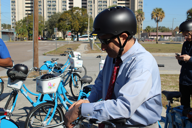 St. Pete Mayor takes a ride with Coast Bike Share ahead of its official launch