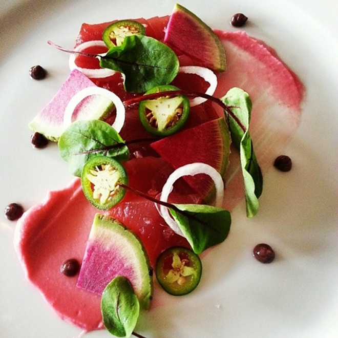 Rooster & the Till's tuna crudo. - Charlestonfoodbloggers.com