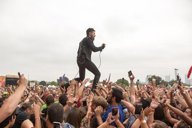 ACL Sunday: AFI's Davey Havok among the fans. - Tracy May