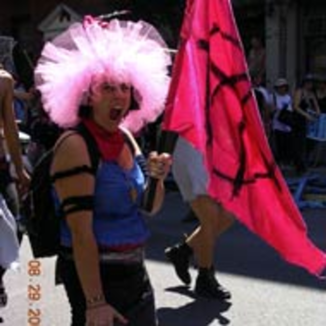 TUTU MUCH: Anarchic humor amidst a peaceful - march. - Kelly Benjamin