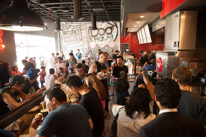 Inside Dog Haus's buzzing West Covina location in Los Angeles. - Dog Haus