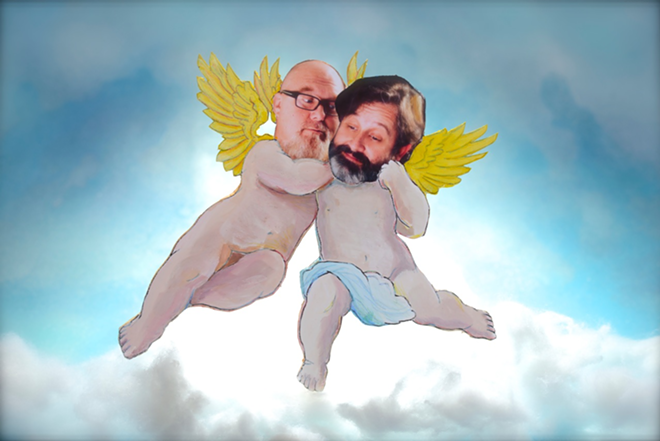 "STOOPID CUPID": David Waterman and Charles Doan don't take Valentine's Day seriously at all. - ART BY CHARLES DOAN