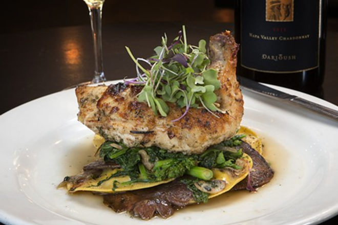 BIRD’S THE WORD: Pane Rustica’s chicken with porcini mushrooms and truffle cappellacci. - Chip Weiner
