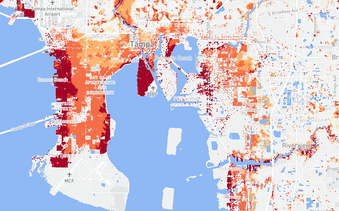 The red dots mean you should buy a boat. - Image via First Street Foundation