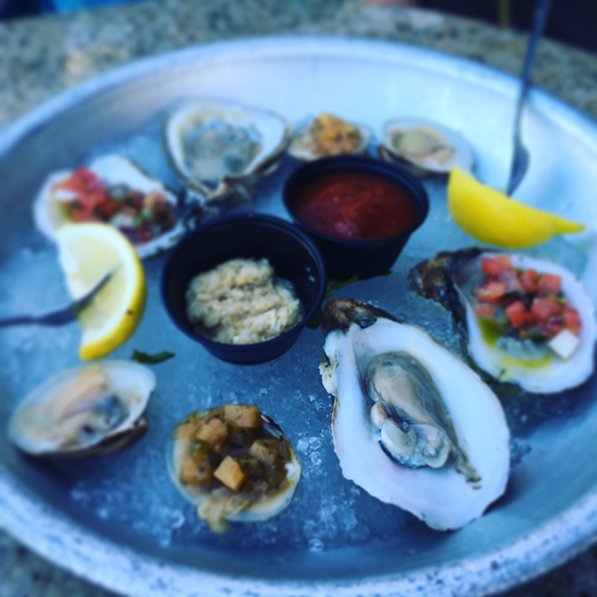 Our spread of oysters. - Cathy Salustri