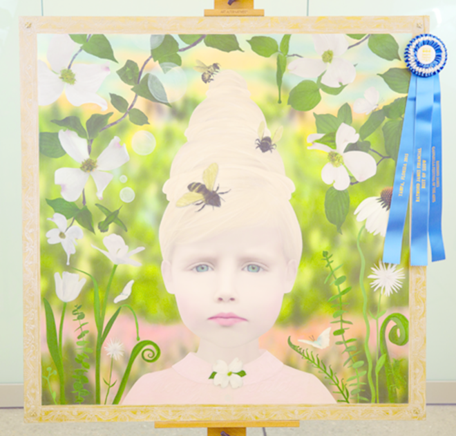 Carolina Cleere’s mixed media portrait “Honey Child” won Best of Show at the 2015 Festival. - Gasparilla Festival of the Arts