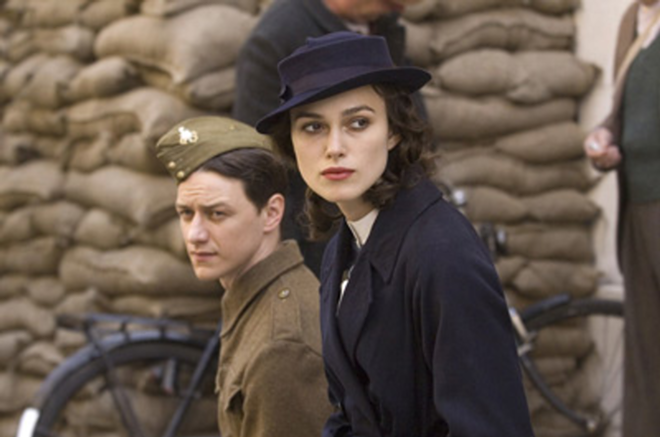 MESSING WITH THE HELP: Keira Knightley and James McAvoy in Atonement.  - © 2007 Focus Features/alex Bailey