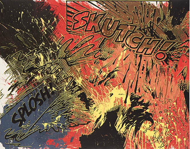 ONOMATOPOEIC: "Actions: Skutch! Splosh! (No. 1)" by Christian Marclay. - Will Lytch, Graphicstudio
