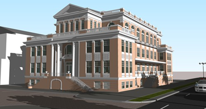 Computer rendering of the Cuban Club, Ybor - University of South Florida School of Architecture and Community Design