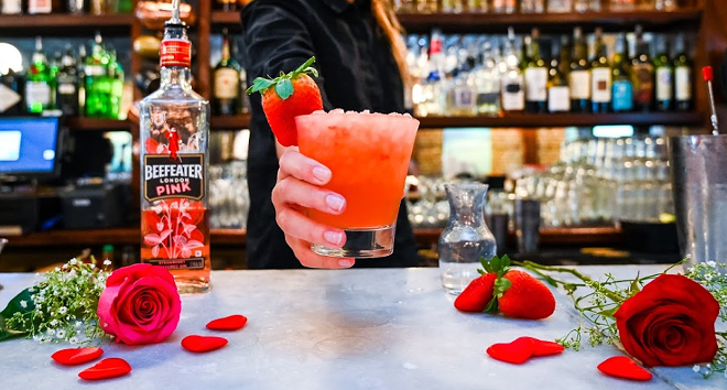 The Pink Lady: Beefeater’s Pink gin, strawberry puree, simple syrup, and fresh lime juice. - C/O THE OYSTER BAR