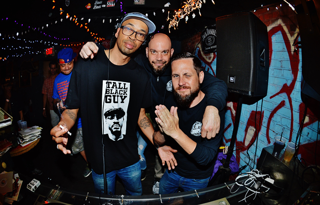 (L-R) Rich Medina, DJ Fader, DJ Casper at Ol' Dirty Sundays at Crowbar in Ybor City, Florida on March 19, 2017. - Brian Mahar