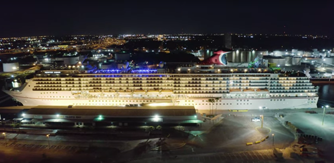 Carnival cruise ship stuck in Tampa sends love, spells ‘we will be back’ using cabin lights