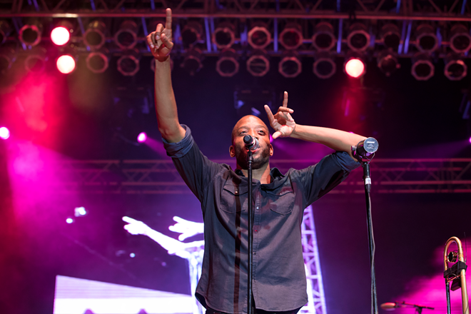 Trombone Shorty & Orleans Avenue play Clearwater Jazz Holiday at Coachman Park in Clearwater, Florida on October 14, 2016. - Nicole Abbett