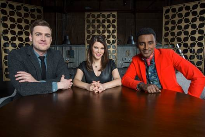 Feed co-hosts Max Silvestri, Gail Simmons and Marcus Samuelsson. - A+E Networks