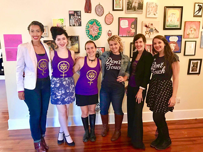 The nasty women of the collective: Tiffany Elliot, Jeannette St. Armour, Jodi Chemes, Ashley Sweet, Mitzi Gordon and Emily Stone. - via Nasty Women Collective
