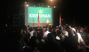 Incumbent Mayor Rick Kriseman addressed supporters as Tuesday's election results appear more and more in his favor. - Kate Bradshaw